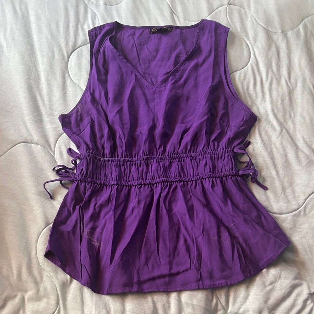 DG2 by Diane Gilman Rich Purple Sleeveless Top